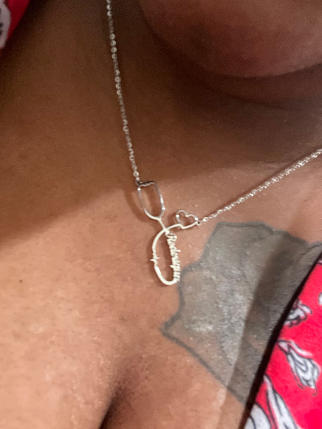 Customer photo review of Stethoscope Name Necklace EKG