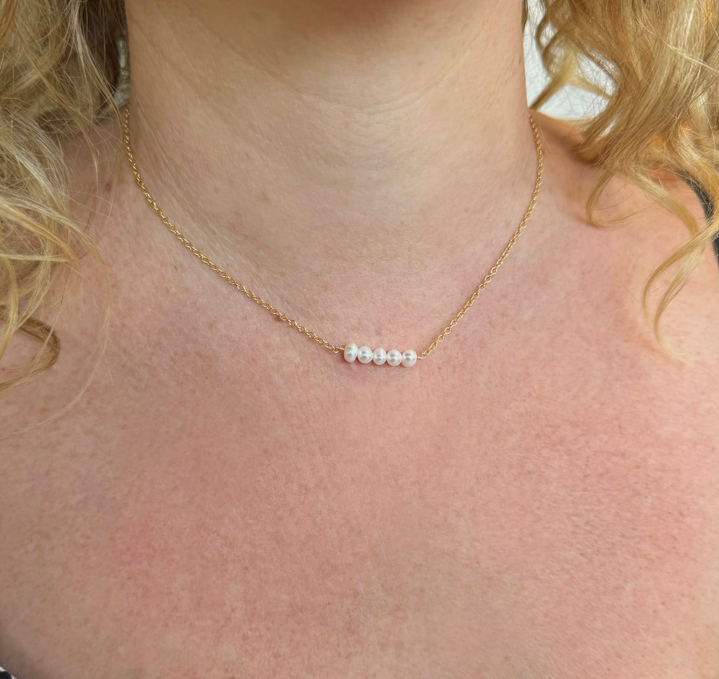 Customer photo review of Ariel Pearl Necklace