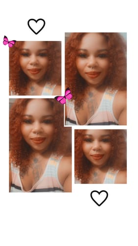 Customer photo review of Luvwin Reddish Brown Pre-Cut Glueless Lace Wig Wear and Go Kinky Curly 100%Human Hair
