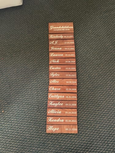 Customer photo review of Personalized Grandkids Hanging Decor Sign - 30 Member Signs Can Be Added