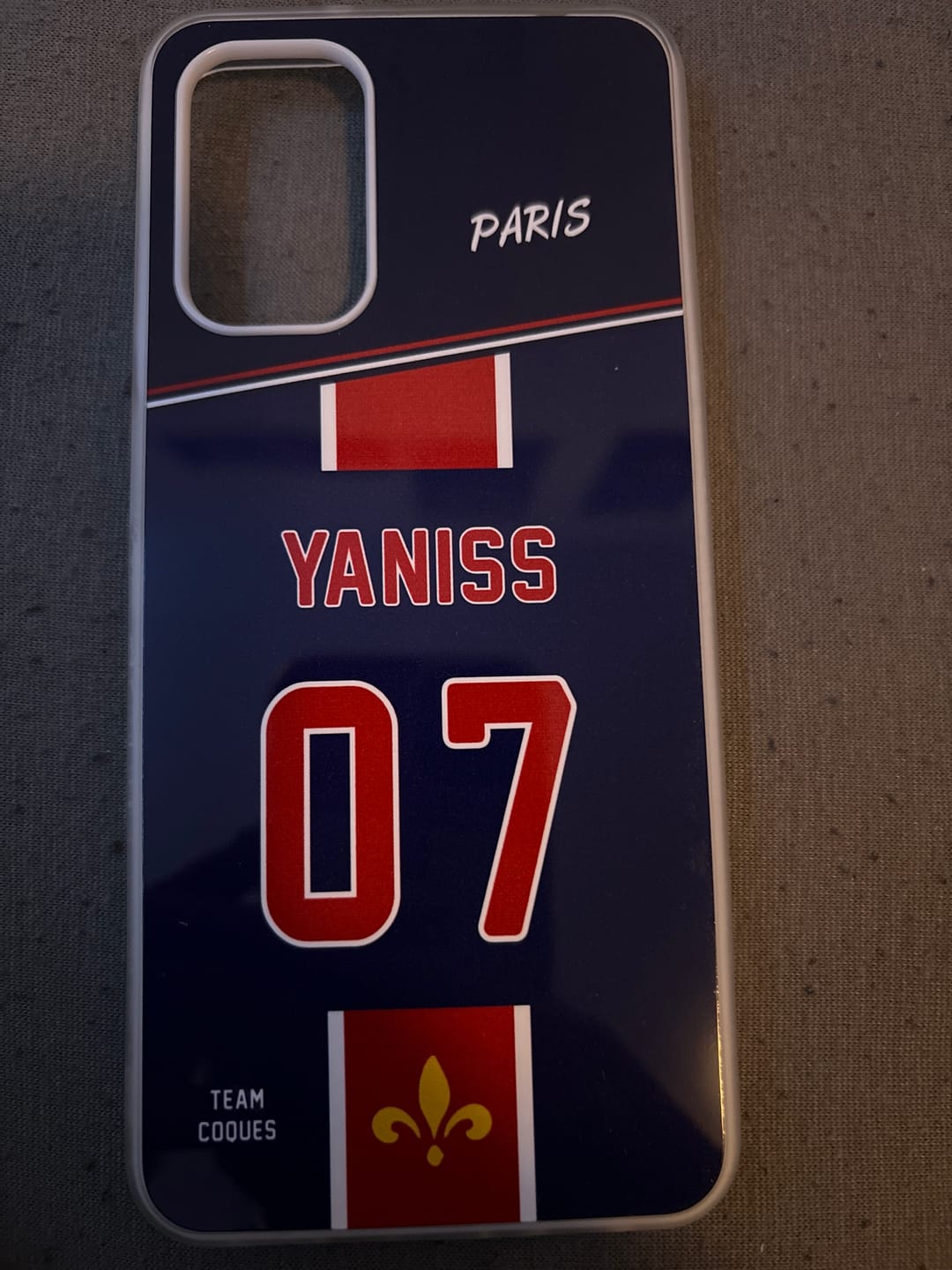 Customer photo review of Coque foot PARIS SG Domicile 1 personnalisable - TEAMCOQUES