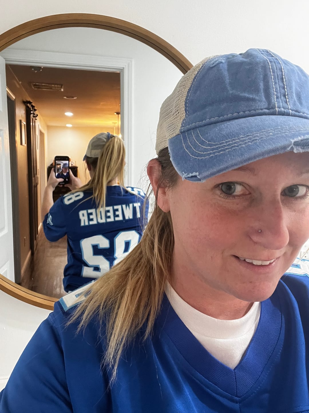 Customer photo review of Charlie Tweeder Varsity Blues West Canaan Coyotes Football Jersey