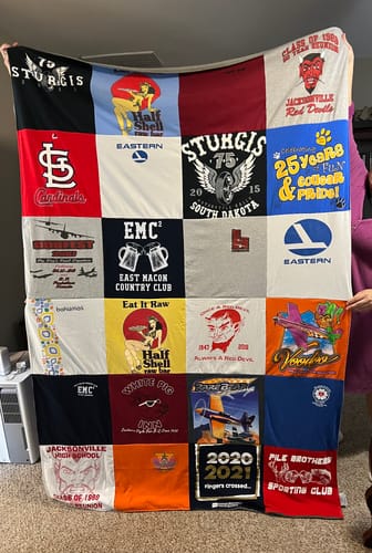 T-shirt quilt featuring stl cardinals by Joyce from AR