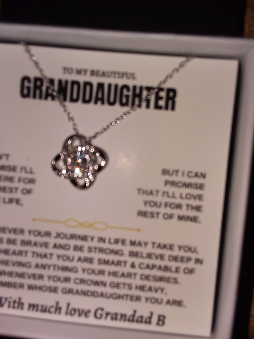 Customer photo review of To My Beautiful Granddaughter - Love Knot Gift Set - SS117LK