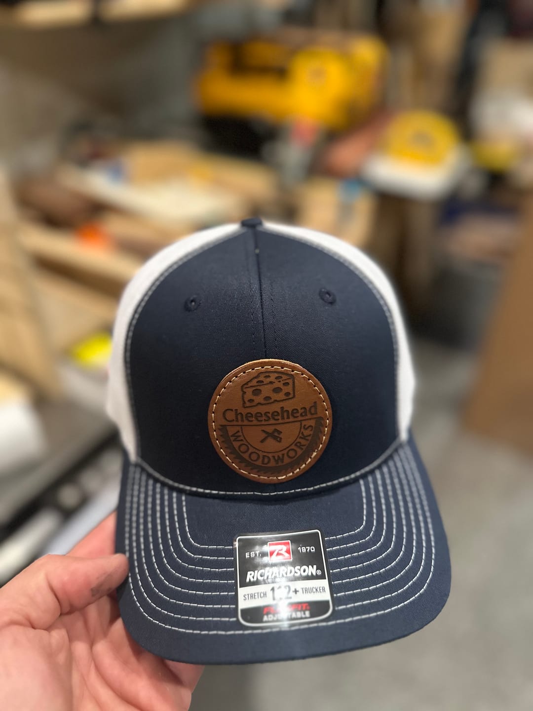 Customer photo review of (NEW) 112 Flexfit Snapback Custom Leather Patch Hat