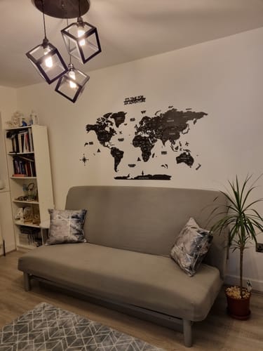 Customer photo review of Wooden World Map with States and Capitals - Multilayered
