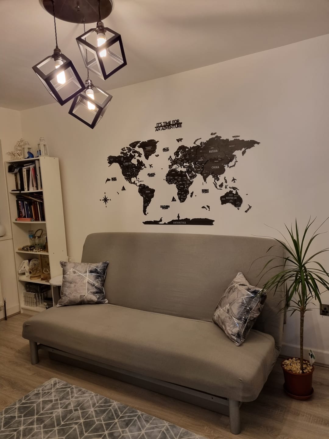 Customer photo review of Wooden World Map with States and Capitals - Multilayered