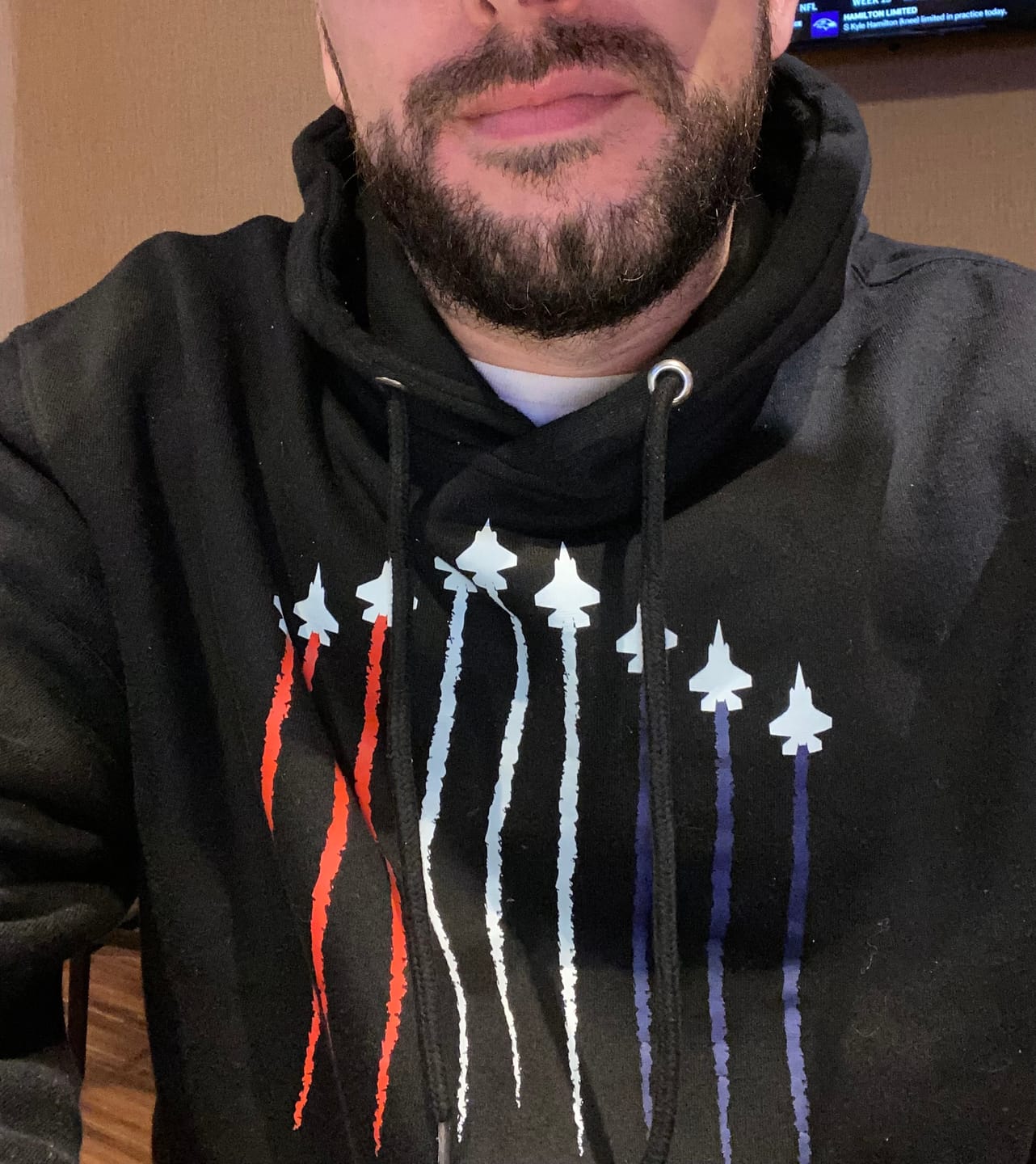 Customer photo review of USA Plane Hoodie