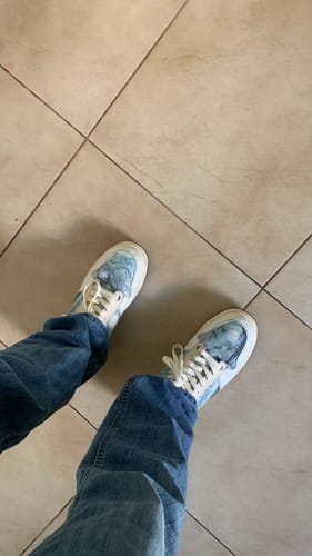 Customer photo review of Van Gogh Starry Night inspired sneakers