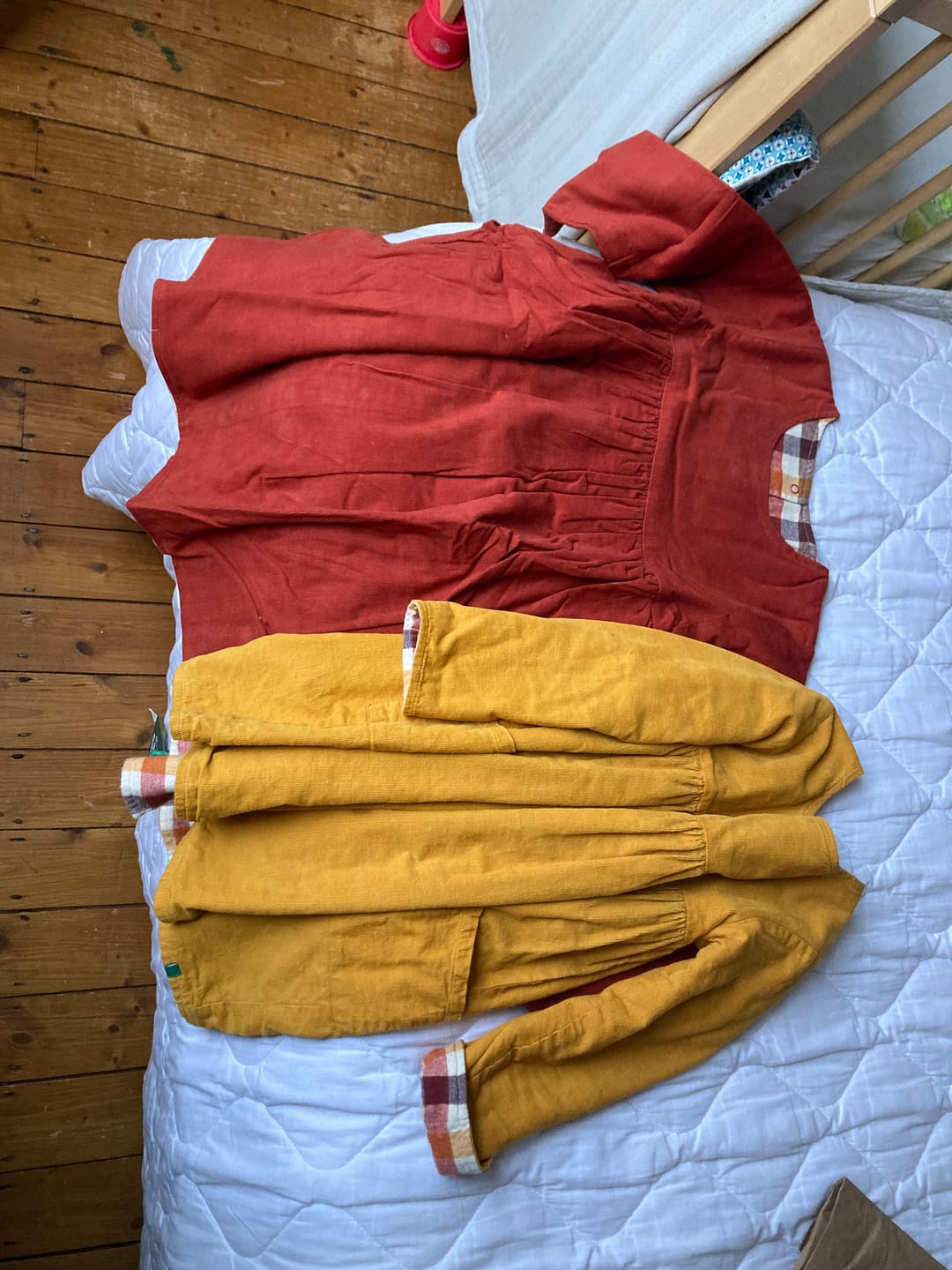 Customer photo review of Burnt Ochre Day After Day Reversible Corduroy Pocket Dress