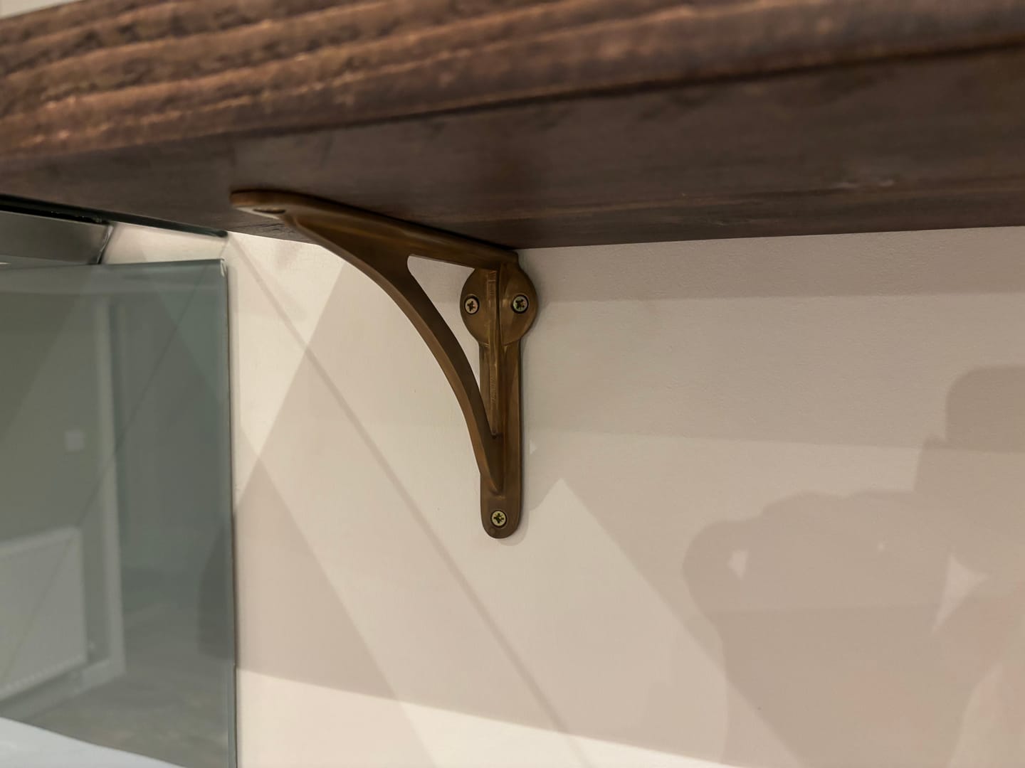 Customer photo review of Ironbridge Aged Brass Shelf Brackets | 4.5/6/7/8/10"