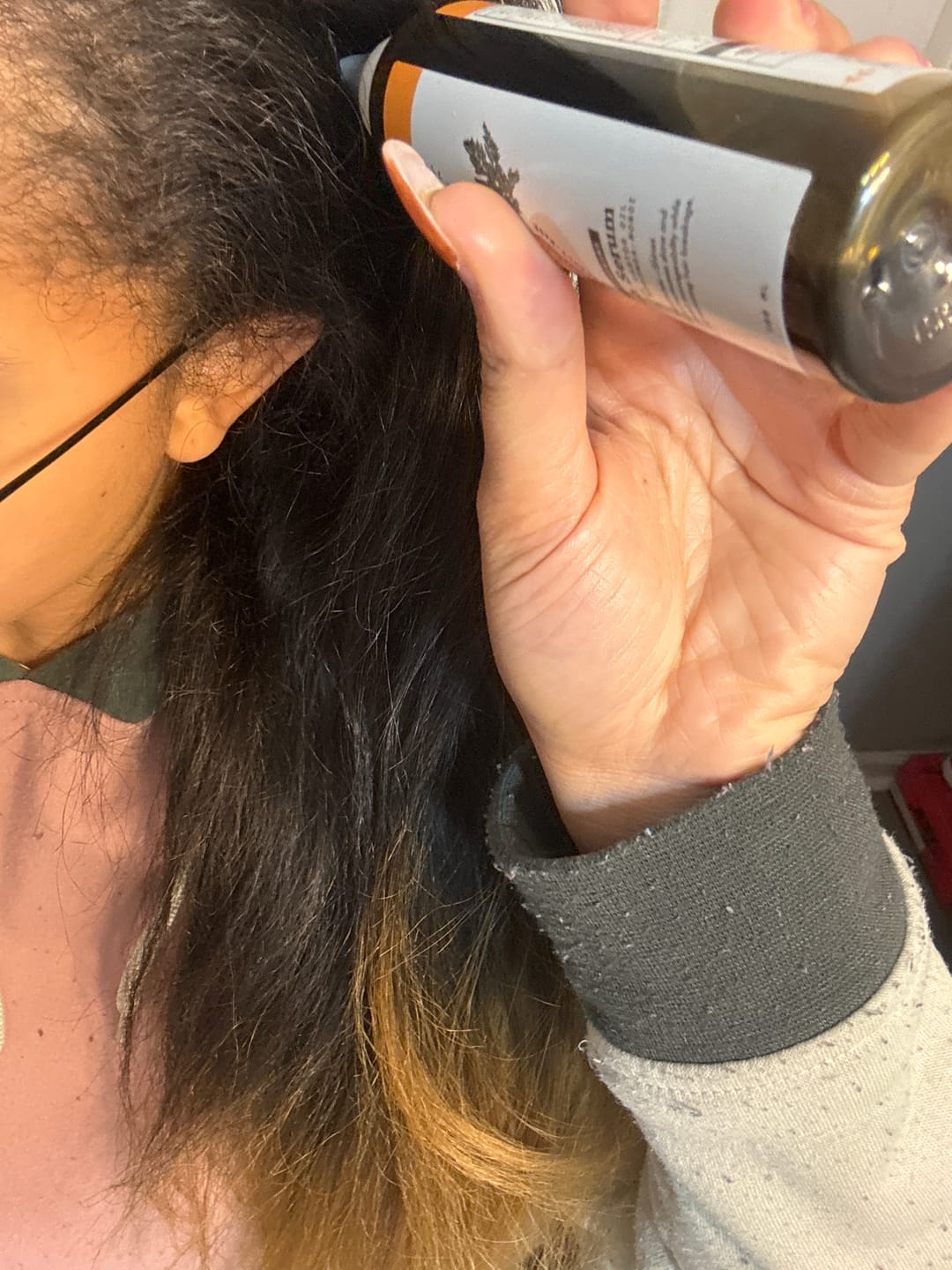 Customer photo review of Strengthening Jamaican Black Castor Oil Growth Serum