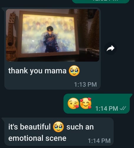 Customer photo review of A O T Series LED Light Painting Anime Photo Frame Wall Art