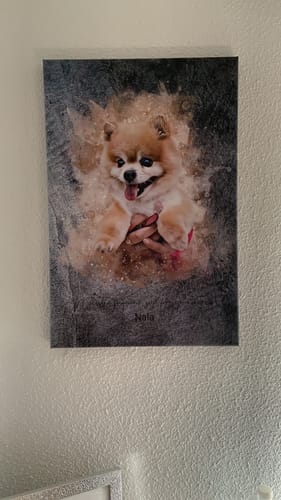 Customer photo review of Foto de tu mascota en estilo acuarela | Regalo para cachorros, perros y gatos