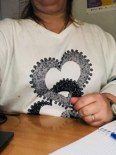 Customer photo review of Bluzka z długim rękawem i nadrukiem w kształcie serca