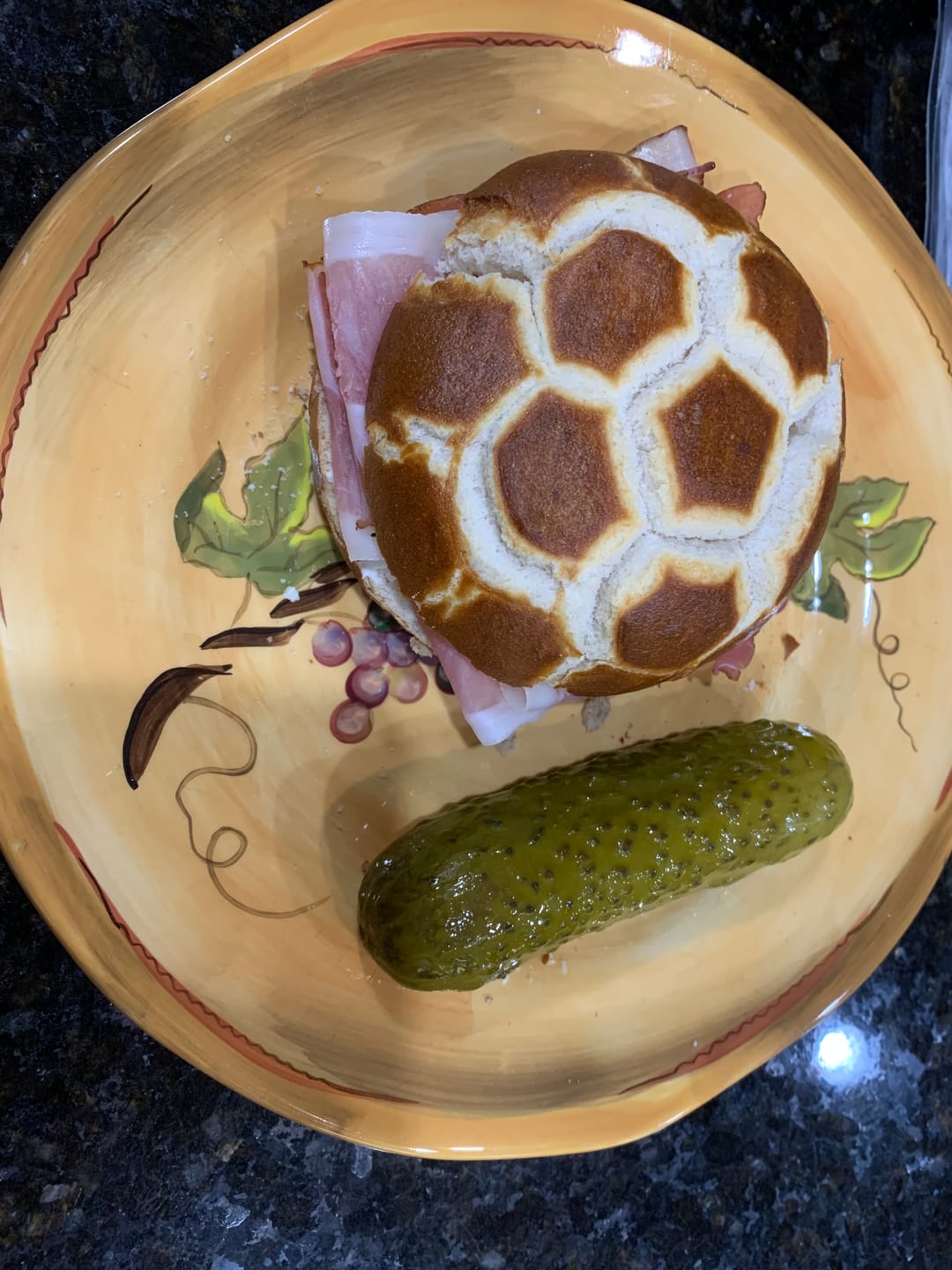 Customer photo review of Pretzel Sandwich Rolls (5 pack)
