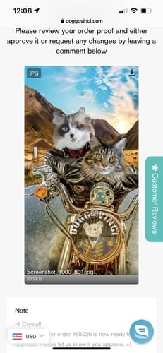 Customer photo review of 'Harley Wooferson' Personalized 2 Pet Canvas