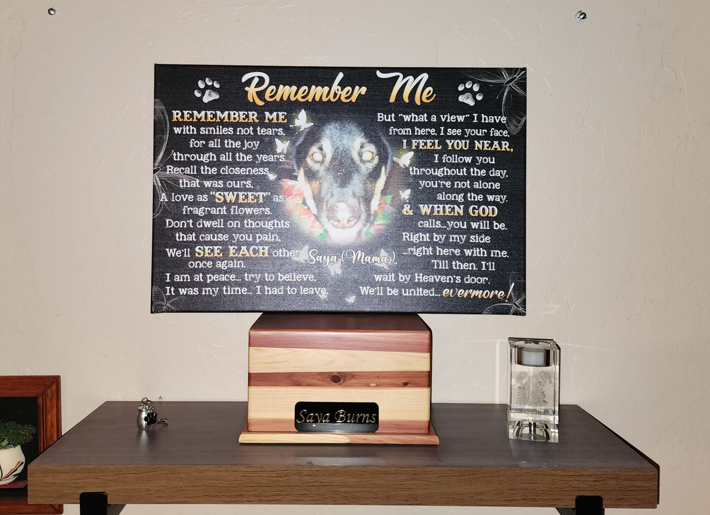 Customer photo review of Personalized Photo Canvas Prints, Custom Photo, Pet Loss Gifts, Memorial Gifts, Sympathy Gifts, Remember Me Dem Canvas