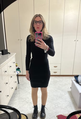Customer photo review of Abito Noemi con doppia collo in maglia