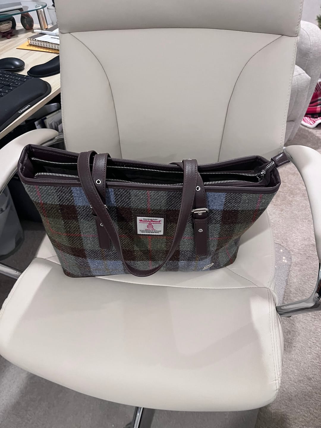Customer photo review of Harris Tweed Large Tote Bag with Shoulder Strap