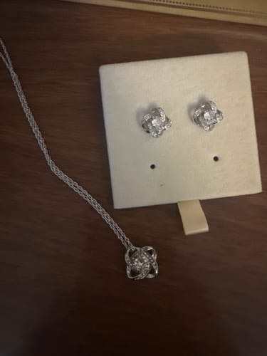Customer photo review of Celtic Knot™ 18K White Gold Earrings