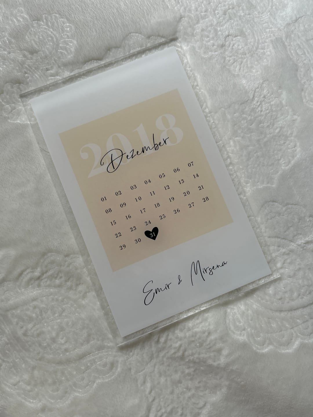 Customer photo review of Euer Love-Datum (Acryl-Glas)