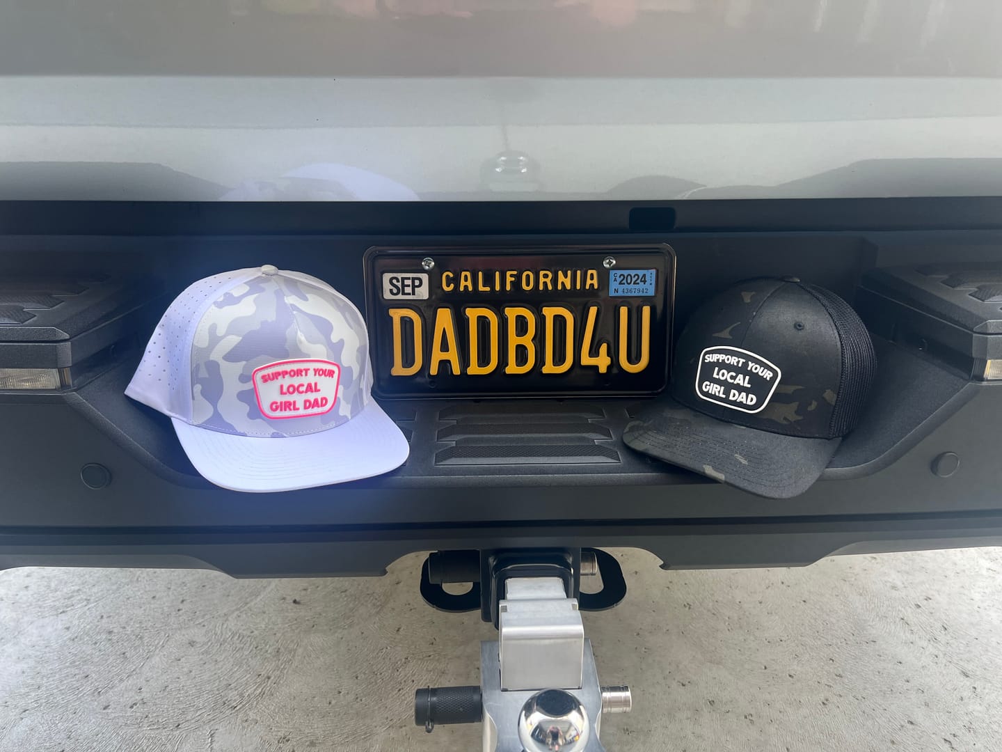 Customer photo review of Support Your Local Girl Dad FLEXFIT Patch Hat (Multicam Blackl)
