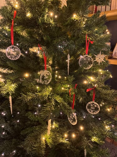 Customer photo review of Personalised  Snowflake Christmas Decoration