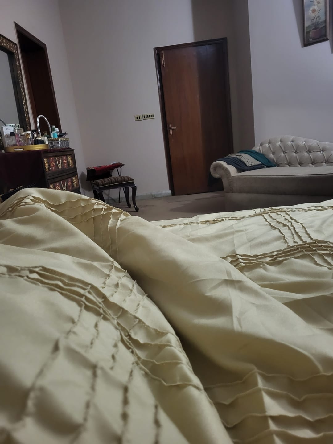 Customer photo review of Pleated Duvet Set in Beige Color