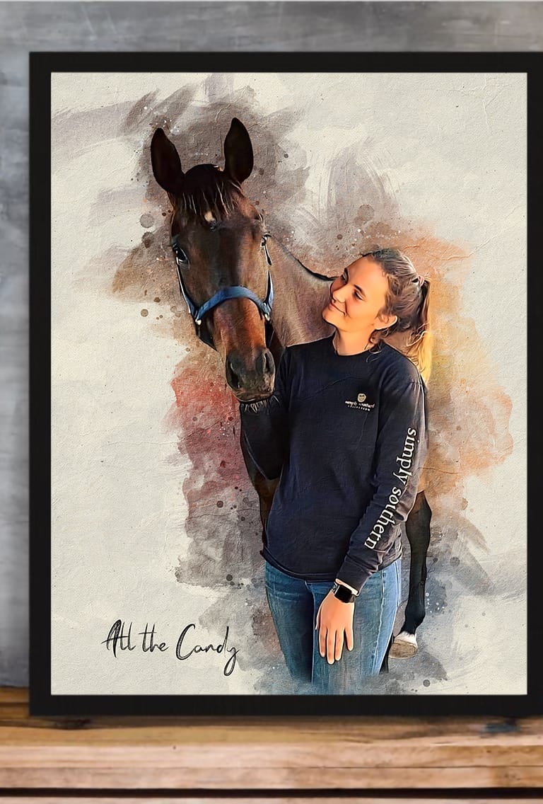 Customer photo review of Personalized Horse portrait