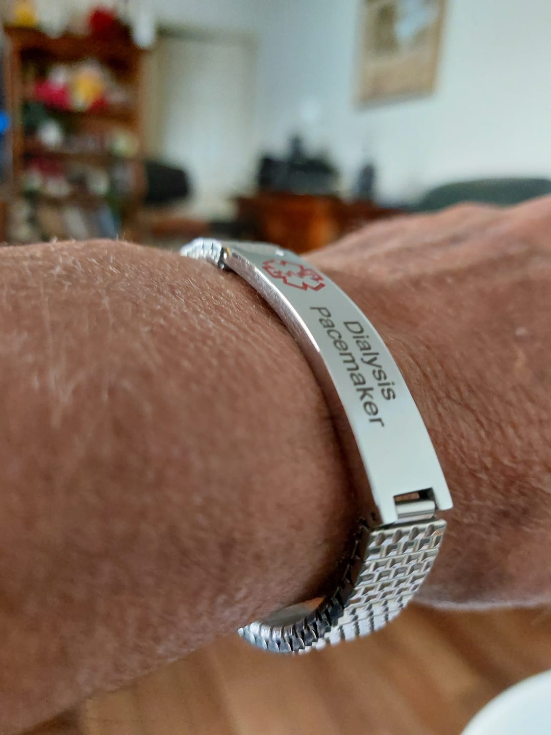 Customer photo review of Stainless Steel Medical Alert ID Stretchable Bracelet