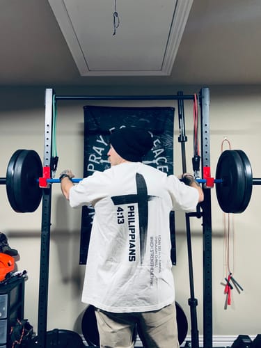 Customer photo review of Phil 4:13 Tee - Cream