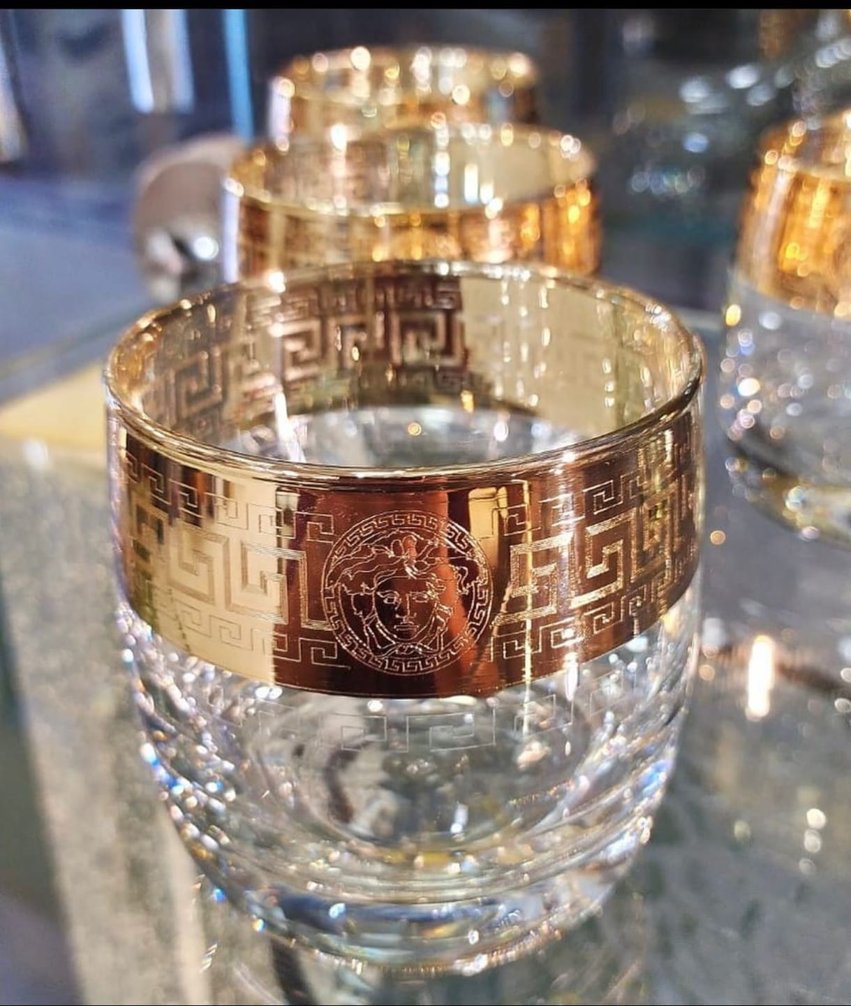Customer photo review of Amigo Gold Plated Crystal Glasses (Set of 6)