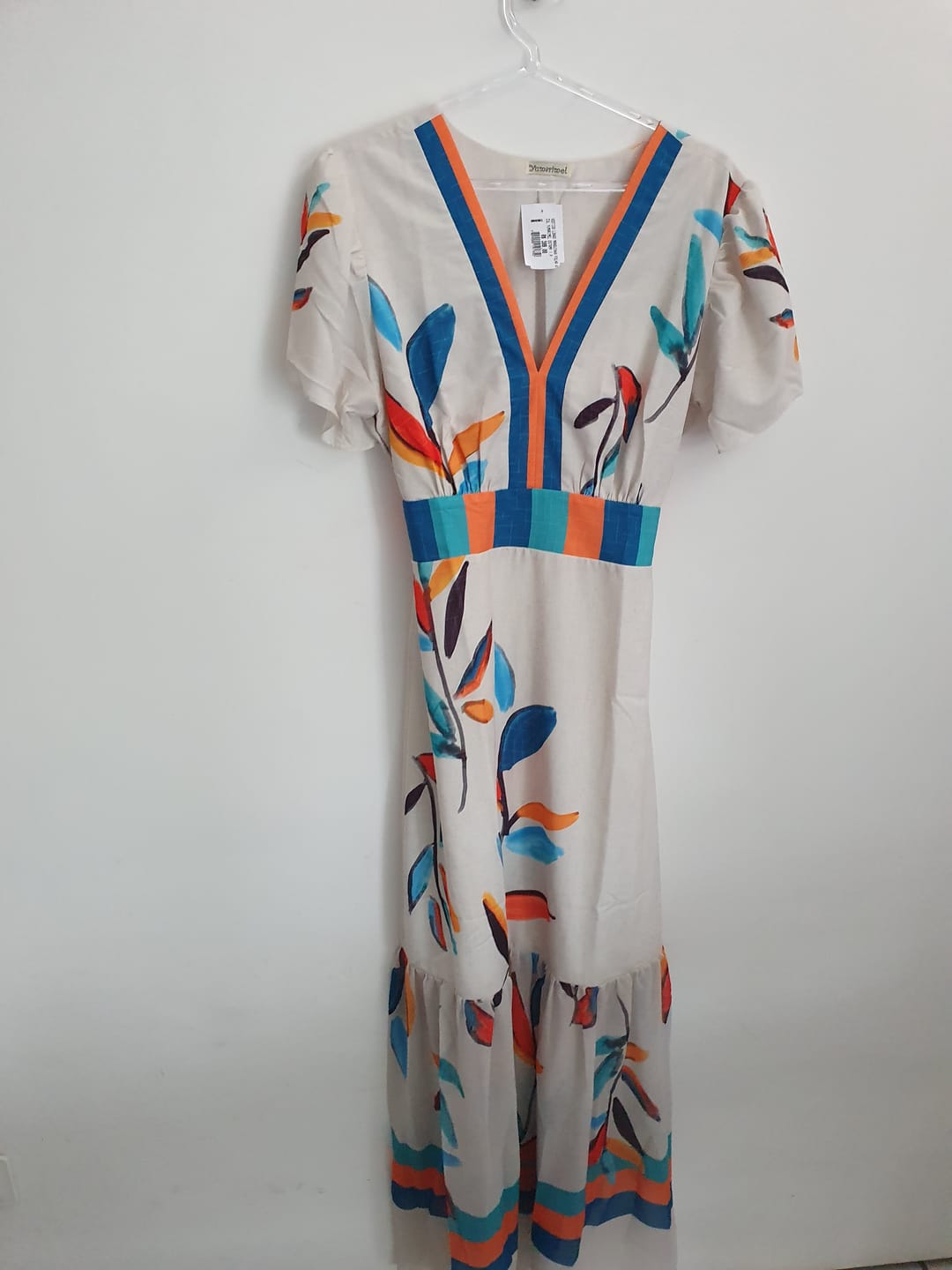 Customer photo review of Vestido Longo Folhagem Azul - Estampado
