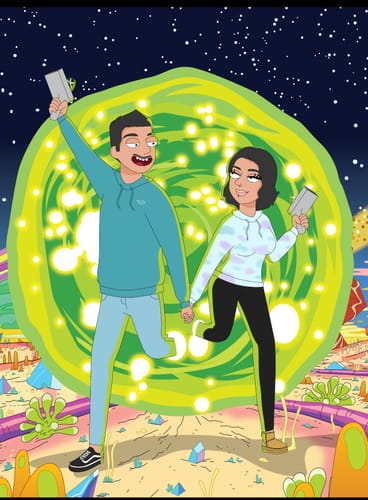 Customer photo review of 'Rick and Morty' Custom Portrait