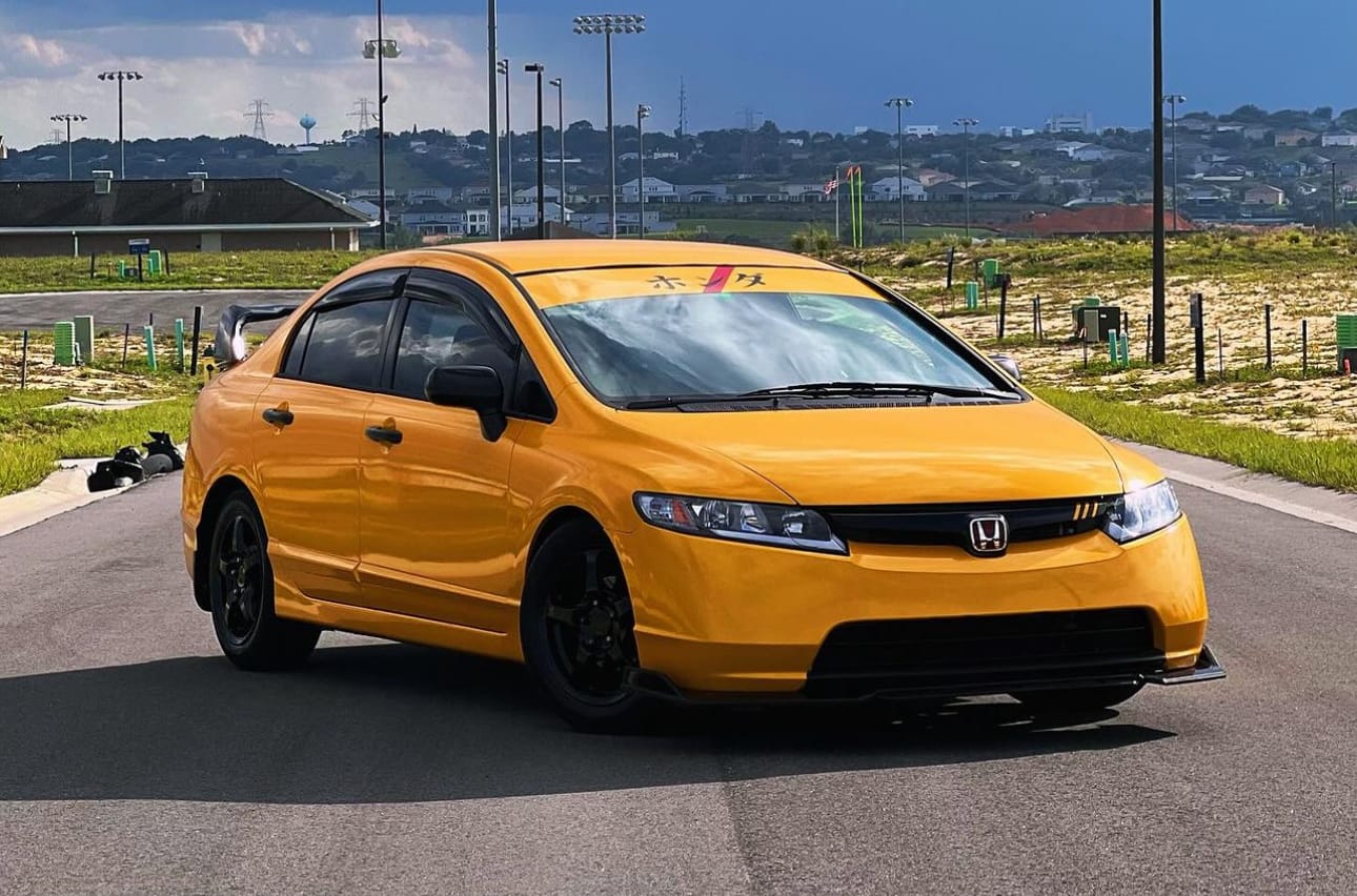 Customer photo review of Glossy Metallic Golden Yellow Vinyl Wrap
