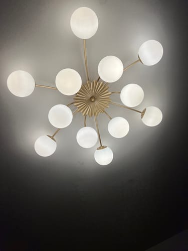 Customer photo review of Blossom 12-Light Opal Glass Bubble Semi Flush Chandelier
