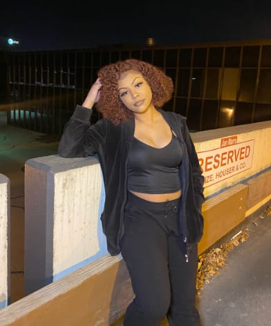 Customer photo review of Luvwin Reddish Brown Pre-Cut Glueless Lace Wig Wear and Go Kinky Curly 100%Human Hair