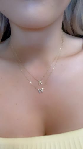 Customer photo review of The Original Single Initial Letter Necklace