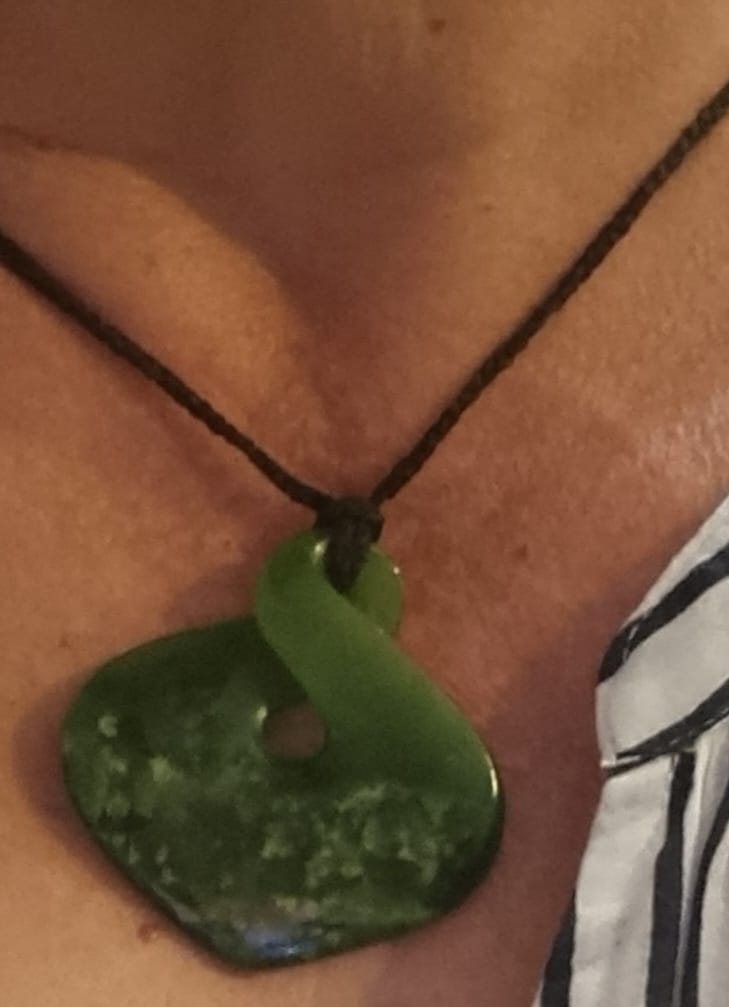 Customer photo review of Braided Neck Cord with Greenstone Toggle