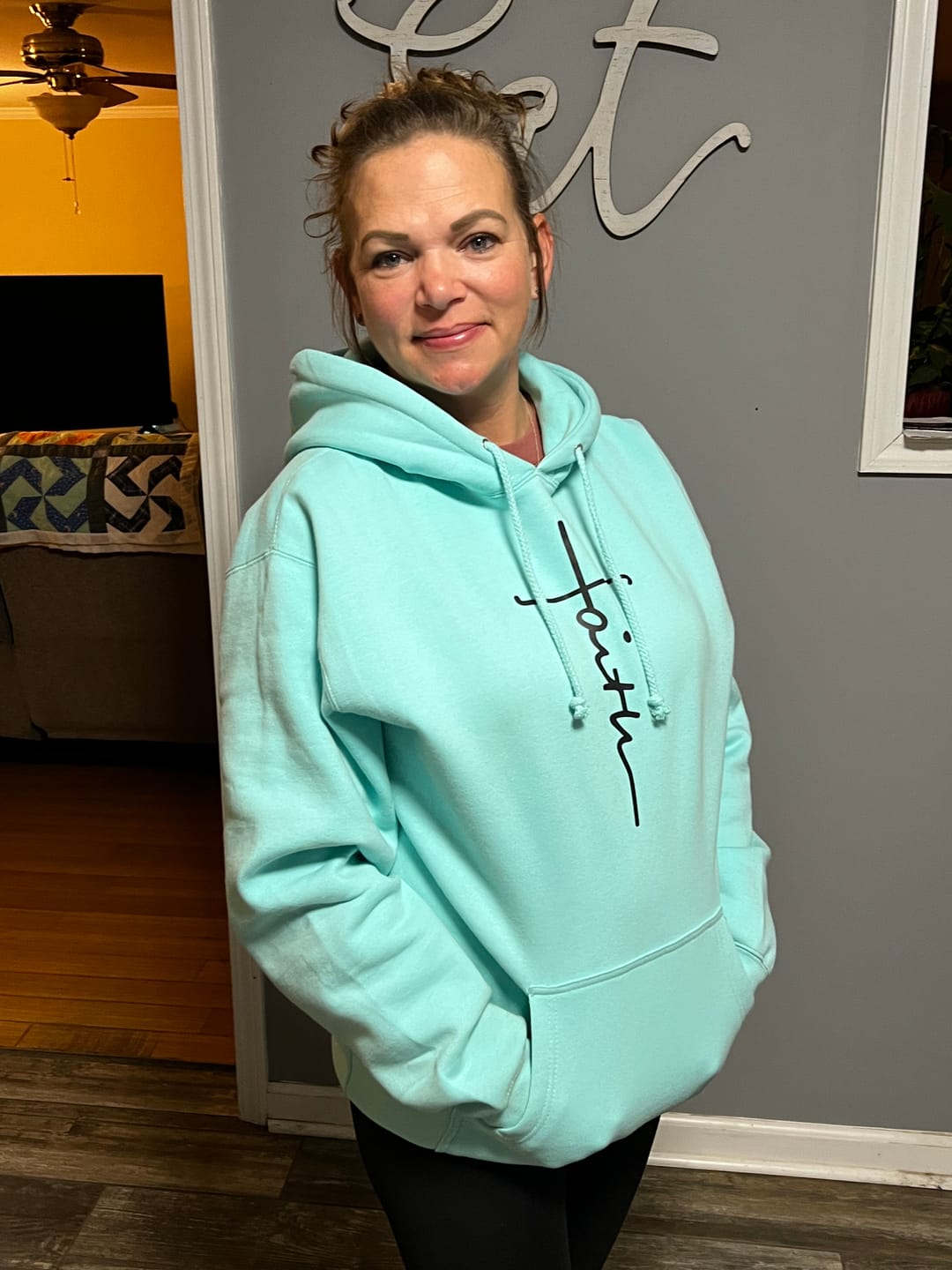 Customer photo review of Faith Cross Hoodie