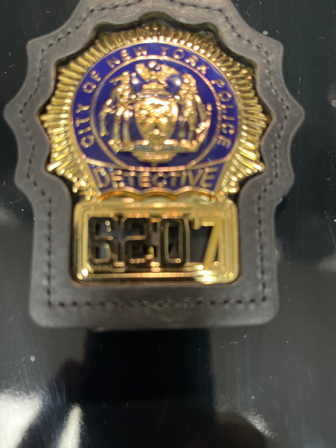 Customer photo review of NY New York Detective Police Badge Replica Movie Props *Customizable Badge Number*