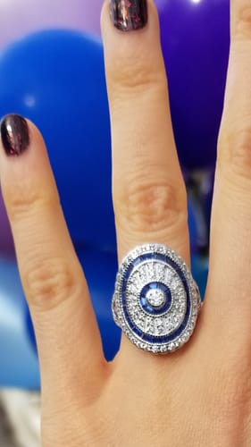 Customer photo review of Art Deco Milgrain CZ Ring in Sterling Silver