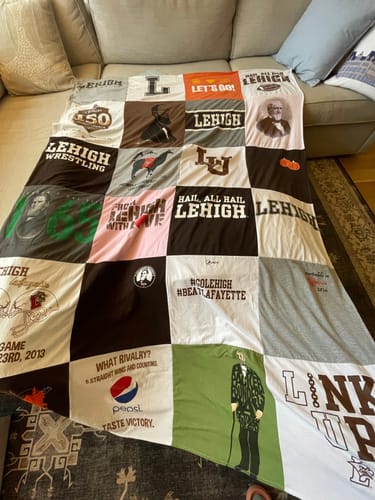 T-shirt quilt featuring lehigh wrestling by Laura from NY