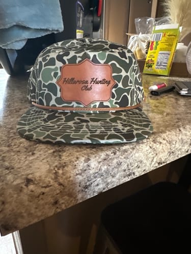 Customer photo review of Custom Leather Patch Rope Hat