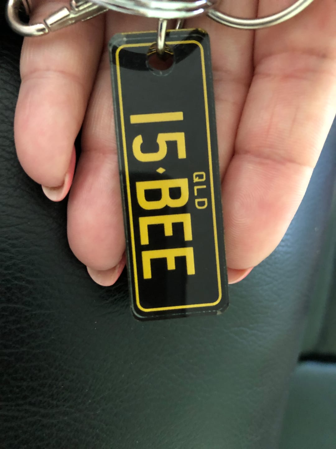 Customer photo review of QLD Prestige Licence Plate Custom Keychain