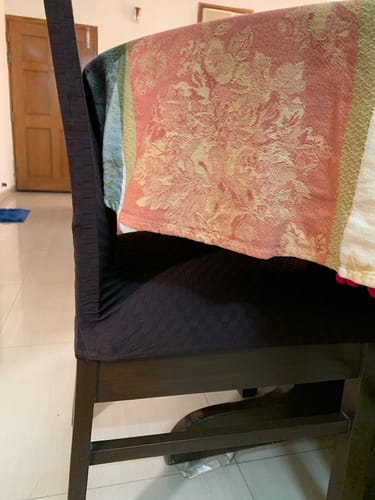 Customer photo review of Brown Solid Magic Universal Chair Covers