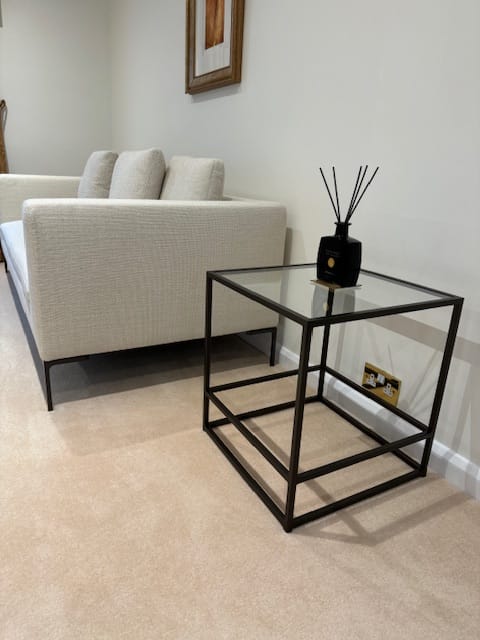 Customer photo review of Aria Glass Metal Side Table - Dark Bronze