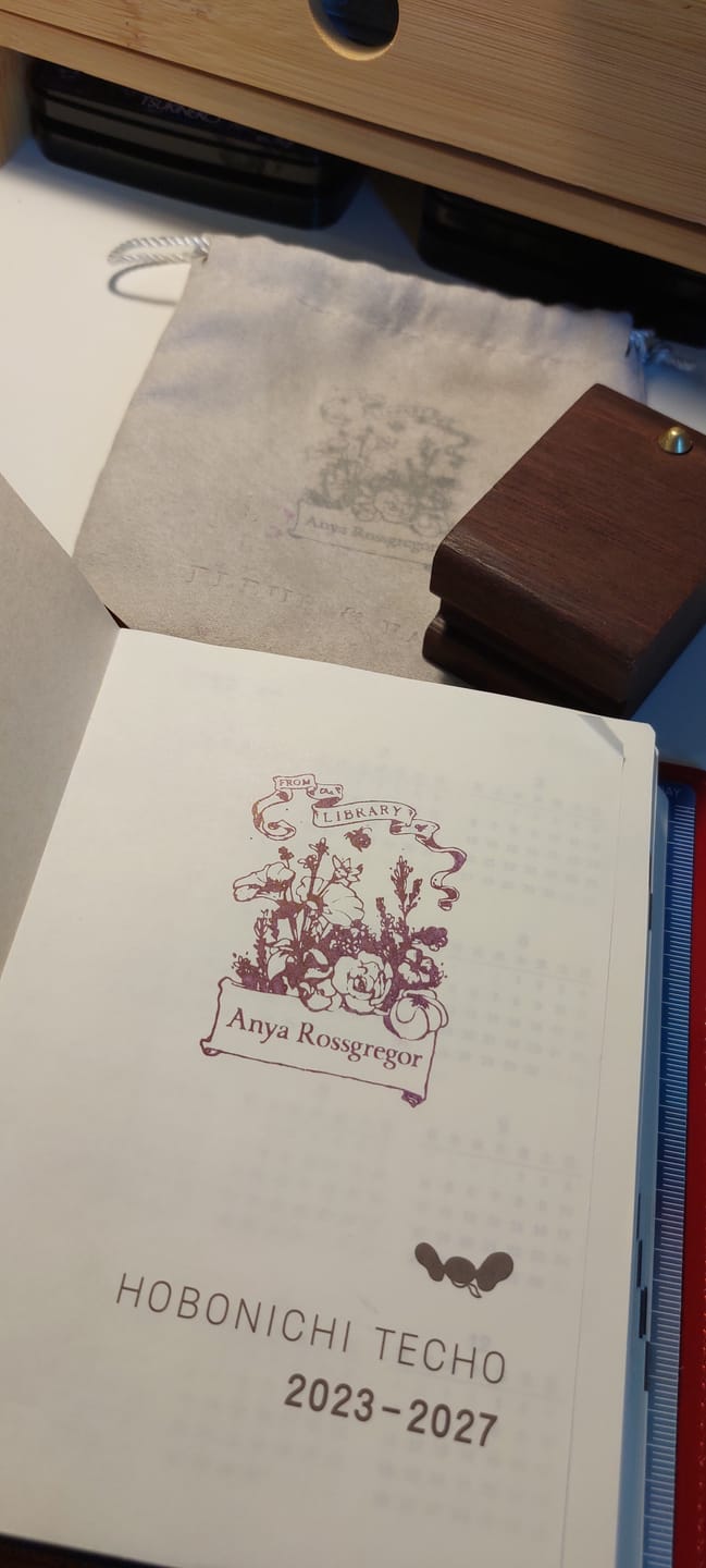 Customer photo review of English Garden - Personalised Bookplate Rubber Stamp