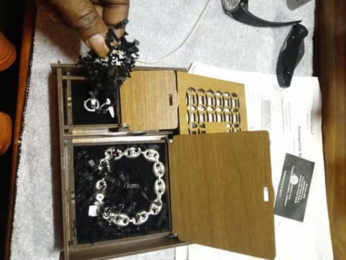Customer photo review of 925 Sterling Silver Men's Puffed Mariner Chain Bracelet 14mm 9 inch 25 gr